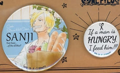 Sanji's Cafe Apple One Piece Can Badge Set Tokyo One Piece Tower Limited Set of 2 Tin Badge [USED]