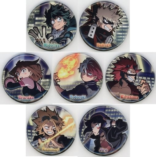 My Hero Academia Izuku Midoriya & Others Trading Can Badge Dispatch! animate Limited All 7 Types Set Buttons [USED]