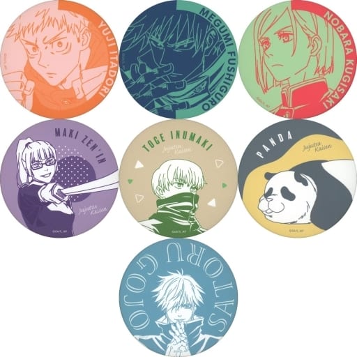 Satoru Gojo, etc. Jujutsu Kaisen Can Badge Mappa Tsutaya Movie Release Commemoration Mini Anime Original Art Exhibition Vol.2 Part 2 Limited All 7 Types Set Tin Badge [USED]