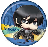 Mikasa Ackerman Attack on Titan Chimi Chara Can Badge [USED]