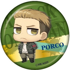 Porco Galliard Attack on Titan Chimi Chara Can Badge [USED]