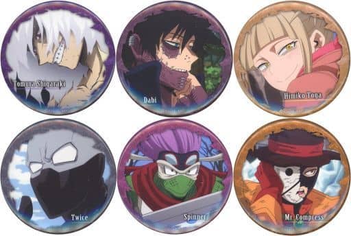 My Hero Academia Tomura Shigaraki & Others Character Badge Collection Villains All 6 Types Set Buttons [USED]