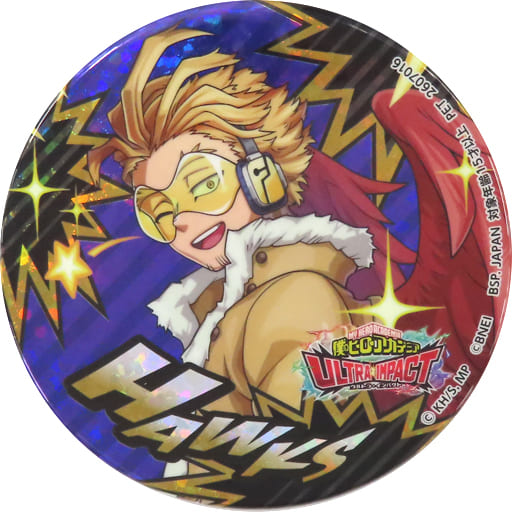 My Hero Academia Hawks Hologram Can Badge ULTRA IMPACT Vol. 3 Namco Limited Buttons [USED]