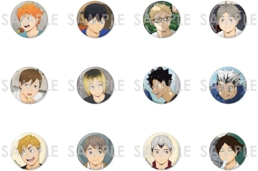 Kei Tsukishima, etc. Haikyu!! Trading Can Badge Itadakimasu! All 12 Types Set Tin Badge [USED]