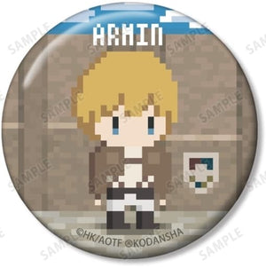 Armin Arlert Attack on Titan Trading Can Badge One Night Jinro Collaboration Pixel Art Ver. Can Badge [USED]