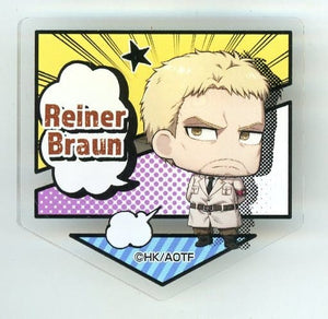 Reiner Braun Attack on Titan The Final Season DMM Scratch! Acrylic Badge B Prize E-7 Badge [USED]