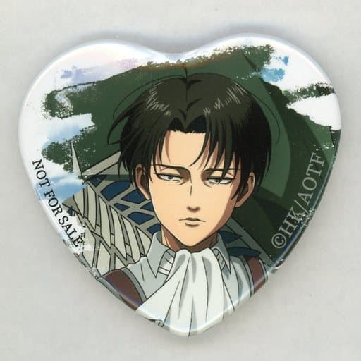 Levi Ackerman Attack on Titan Online Kiji Break of Dawn Heart Shaped Can Badge Kujibikido Limited Bonus Campaign Tin Badge [USED]