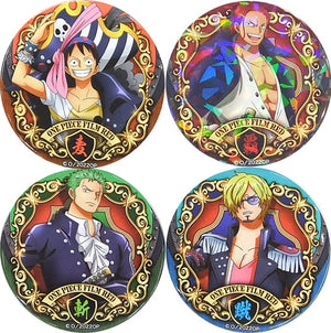 Monkey D. Luffy, etc. One Piece Film Red Yakara Can Badge 7net Shopping Limited Movieticket Advance Ticket Bonus with Goods Set of 4 Can Badge [USED]