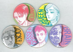 Levi Ackerman, etc. Attack on Titan Trading Can Badge B Ver. Online Exhibition Attack on School Caste Limited All 5 Types Set Tin Badge [USED]