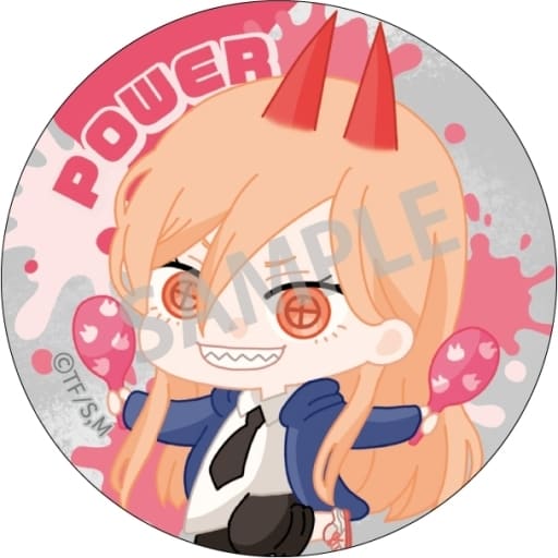 Chainsaw Man Power Trading Can Badge ENJOY MUSIC Buttons [USED]