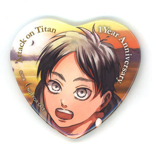 Ellen Yeager Attack on Titan Memorial Heart-Shaped Can Badge 1st Anniversary of Completion Flower Series 1st Edition Target Product Purchase Privilege Can Badge [USED]