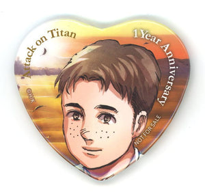 Marco Bott Attack on Titan Memorial Heart-Shaped Can Badge 1st Anniversary of Completion Flower Series 1st Edition Target Product Purchase Privilege Can Badge [USED]