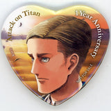 Erwin Smith Attack on Titan Memorial Heart-Shaped Can Badge 1st Anniversary of Completion Flower Series Part 2 Target Product Purchase Privilege Can Badge [USED]