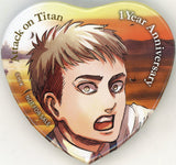 Jean Kirstein Memorial Attack on Titan Memorial Heart-Shaped Can Badge 1st Anniversary of Completion Flower Series Part 2 Target Product Purchase Privilege Can Badge [USED]