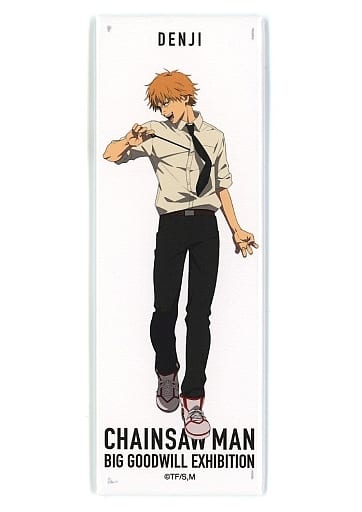 Chainsaw Man Denji Background White Trading Square Long Can Badge Grand Exchange Exhibition at baseyard tokyo Limited Buttons [USED]