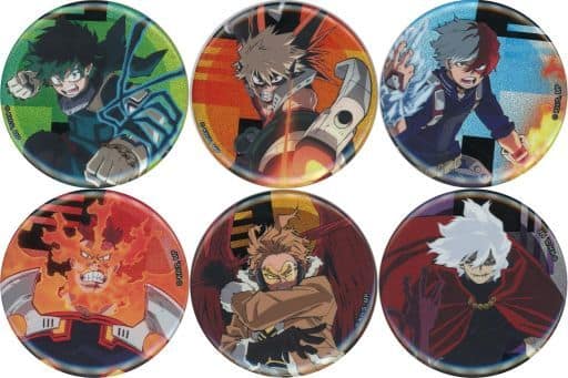 My Hero Academia Izuku Midoriya & Others Newly Drawn Can Badge Collection Battle Ver. All 6 Types Set Buttons [USED]