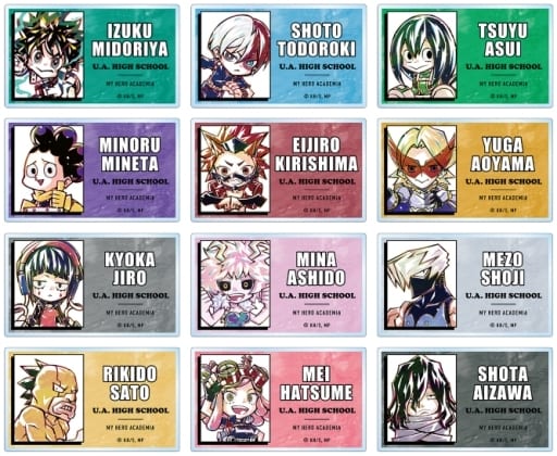 Izuku Midoriya, etc. My Hero Academia Deformed Ani-Art Trading Acrylic Name Plate Ver.A All 12 Types Set Acrylic Item [USED]