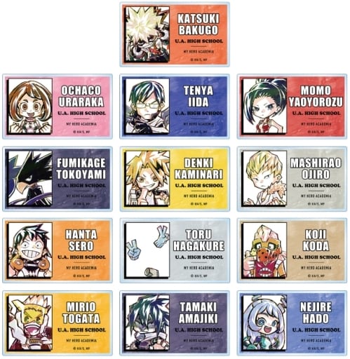 Katsuki Bakugo, etc. My Hero Academia Deformed Ani-Art Trading Acrylic Name Plate Ver.B All 13 Types Set Acrylic Item [USED]