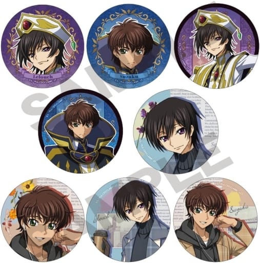 Lelouch Lamperouge, etc. Code Geass: Lelouch of the Rebellion Trading Can Badge All 8 Types Set Tin Badge [USED]