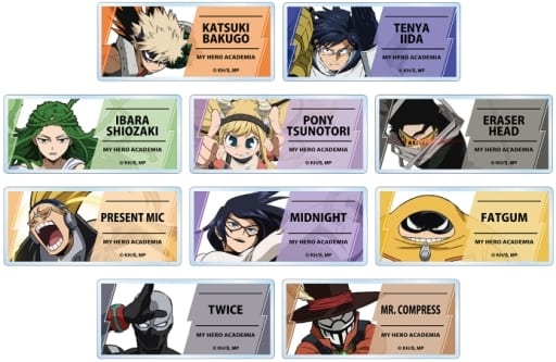 Katsuki Bakugo, etc. My Hero Academia Trading Acrylic Name Plates Ver.B All 10 Types Set Acrylic Item [USED]