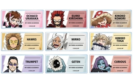 My Hero Academia Ochaco Uraraka & Others Trading Acrylic Name Plates Ver.C All 9 Types Set Buttons [USED]