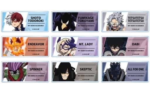 Shoto Todoroki, etc. My Hero Academia Trading Acrylic Name Plates Ver.D All 9 Types Set Acrylic Item [USED]
