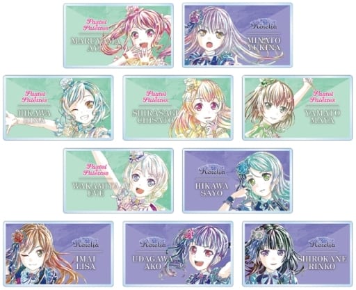 Aya Maruyama, etc. BanG Dream! Girls Band Party! Ani-Art 4th Trading Acrylic Name Plates Ver.B All 10 Types Set Key Chain [USED]