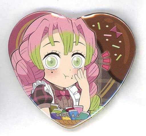 Mitsuri Kanroji Demon Slayer: Kimetsu no Yaiba Random Heart-Shaped Can Badge Ufotable Cafe Machi Asobi Cafe Valentine Event 2023 Limited Tin Badge [USED]
