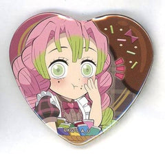 Mitsuri Kanroji Demon Slayer: Kimetsu no Yaiba Random Heart-Shaped Can Badge Ufotable Cafe Machi Asobi Cafe Valentine Event 2023 Limited Tin Badge [USED]