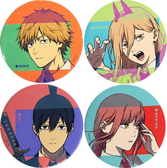 Chainsaw Man Denji & Others Can Badge MAPPA TSUTAYA Chainsaw Man Mini Animation Artwork Exhibition Limited All 4 Types Set Buttons [USED]