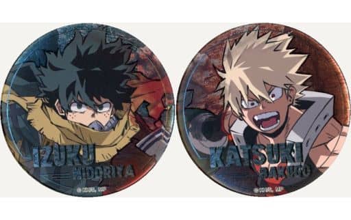 My Hero Academia Izuku Midoriya Katsuki Bakugo Decoration Button Set My Hero Academia Villain Awakens Rise of Heroes in Jump Shop Limited Buttons [USED]