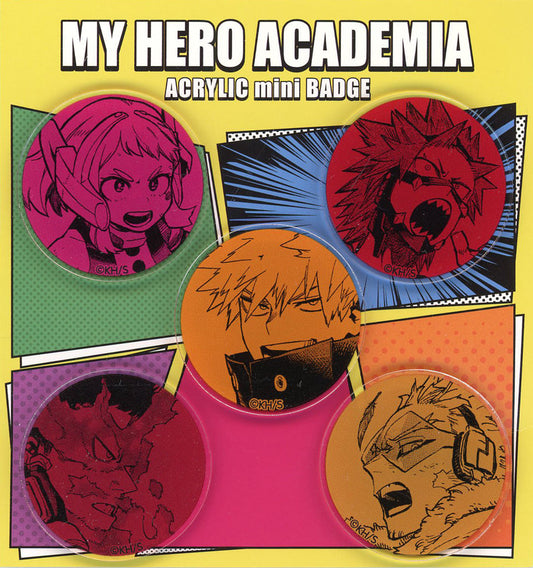 My Hero Academia Katsuki Bakugo & Others Acrylic Mini Badge 5 Piece Set Buttons [USED]