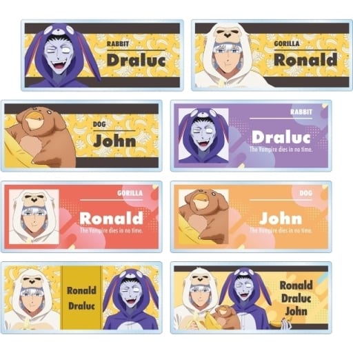 Draluc, etc. The Vampire Dies in No Time 2 Newly Drawn Illustration Trading Acrylic Name Plates Kigurumi Pajamas Ver. All 8 Types Set Acrylic Item [USED]