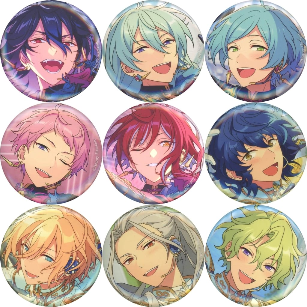 Rei Sakuma, etc. Ensemble Stars!! Evecolle Can Badge Extra Altered & Fine-O Idol Side All 9 Types Set Tin Badge [USED]
