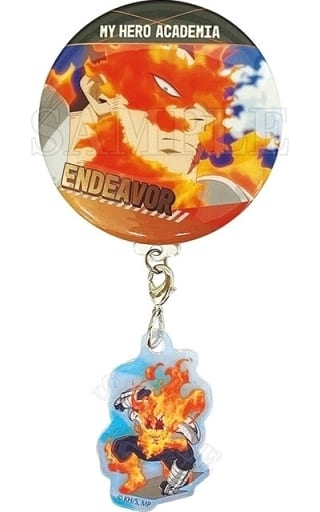 My Hero Academia Endevor Can Badge with Trading Charm Buttons [USED]