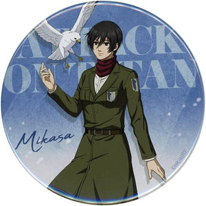 Mikasa Ackerman Above The Knee Attack on Titan Waku Doki Kuji Fly to Next Hope Ver. BIG Can Badge Prize J Can Badge [USED]