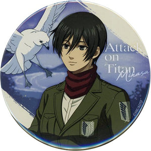 Mikasa Ackerman Upper Body Attack on Titan Waku Doki Kuji Fly to Next Hope Ver. BIG Can Badge Prize J Can Badge [USED]