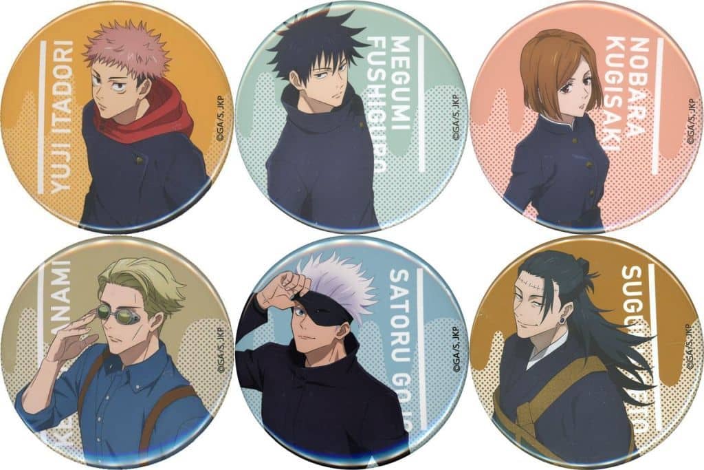 Satoru Gojo, etc. Jujutsu Kaisen Shibuya Incident Can Badge Jujutsu Kaisen Cafe 2023 Limited All 6 Types Set Tin Badge [USED]