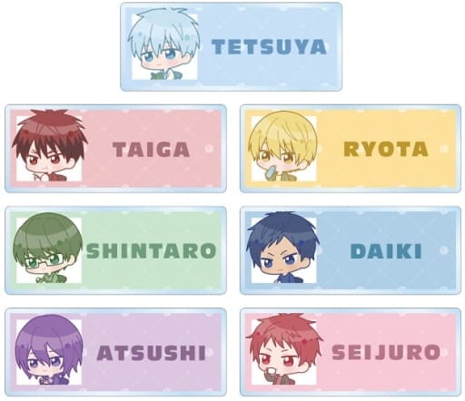 Tetsuya Kuroko, etc. Kuroko's Basketball Chibi Chara Morning Moment Ver. Trading Acrylic Name Plates All 7 Types Set Key Chain [USED]