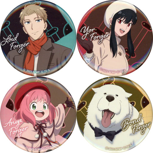 Forger Family Spy x Family Code: White Newly Drawn Can Badge JF2024 Ver. Jump Festa 2024 Limited Set of 4 Tin Badge [USED]