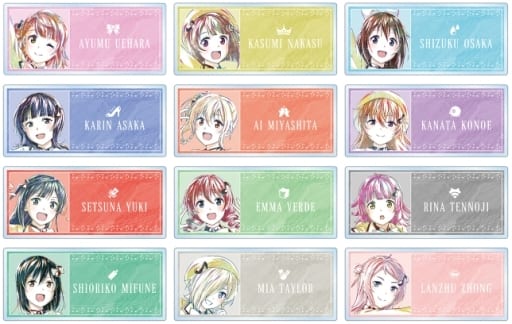 Ayumu Uehara, etc. Love Live! Nijigasaki High School Idol Club Ani-Art Trading Acrylic Name Plates All 12 Types Set Acrylic Item [USED]