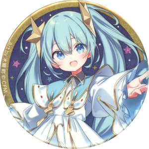 Hatsune Miku Default Style Gold Frame VOCALOID Trading Can Badge Xmas Shop 2023 Limited Can Badge [USED]