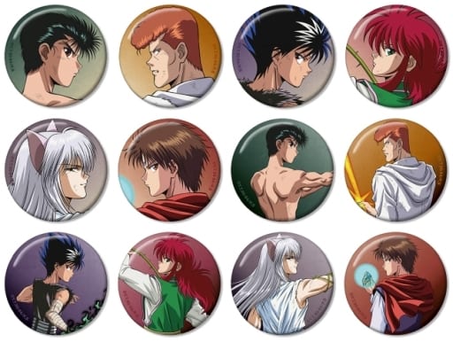Yusuke Urameshi, etc. Yu Yu Hakusho Newly Drawn Fighting Back Ver. Trading Can Badge All 12 Types Set Acrylic Item [USED]