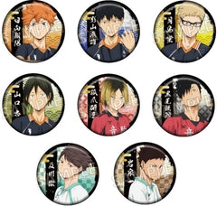Tobio Kageyama, etc. Haikyu!! Cutout Series Foil Stamped Japanese Paper Can Badge All 8 Types Set Tin Badge [USED]