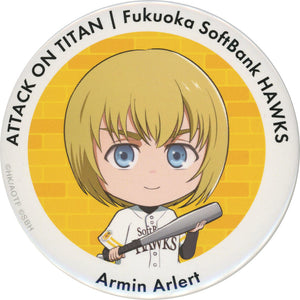 Armin Arlert Attack on Titan X Fukuoka Softbank Hawks Secret Can Badge The Scout Regiment Can Badge [USED]