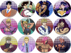 Jonathan Joestar, etc. JoJo's Bizarre Adventure 75mm Glitter Can Badge Jojo World Quizzes Limited All 12 Types Set Tin Badge [USED]