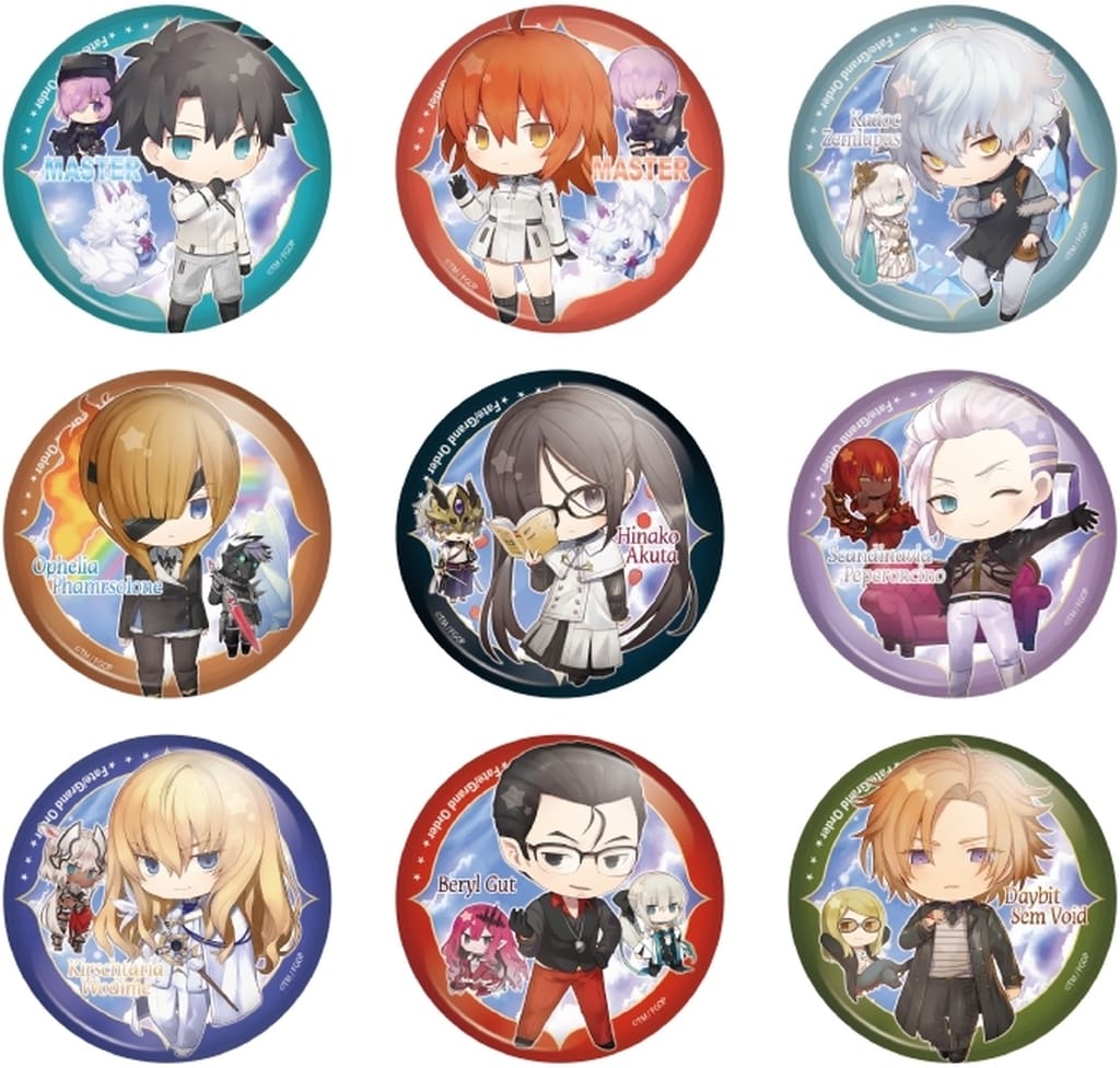 Kadoc Zemlupus, etc. Fate/Grand Order Charatoria Can Pins All 9 Types Set Acrylic Item [USED]