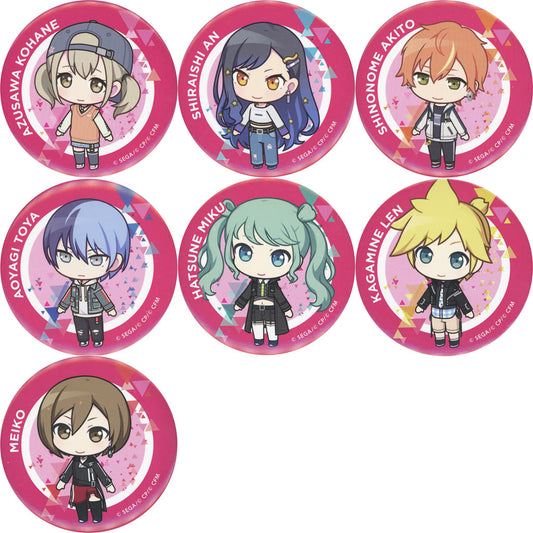 Kohane Azusawa, etc. Hatsune Miku: Colorful Stage! Chibi Character Can Badge Collection Vivid Bad Squad LAWSON Limited All 7 Types Set Acrylic Item [USED]