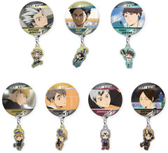 Kotaro Bokuto, etc. Haikyu!! Can Badge with Trading Charm Vol.2 All 7 Types Set Tin Badge [USED]