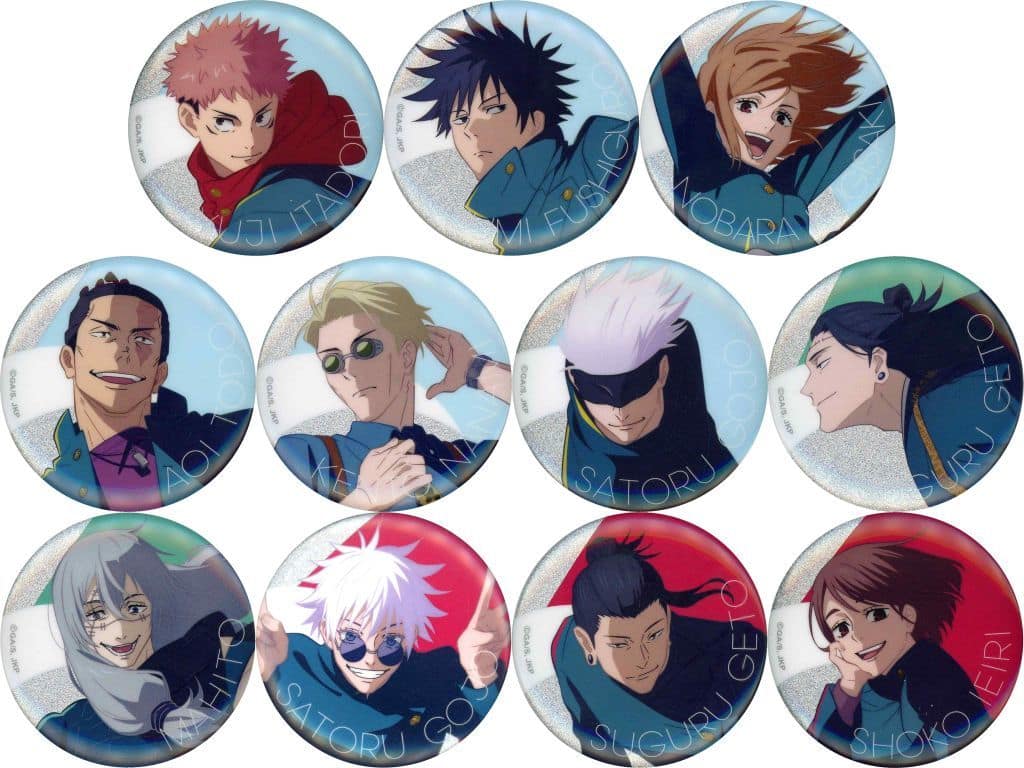 Megumi Fushiguro, etc. Jujutsu Kaisen Trading Glitter Can Badge Juju Fes 2024 Limited All 11 Types Set Tin Badge [USED]